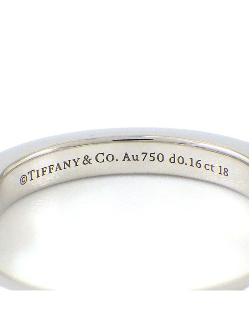 Tiffany & Co Ring Lock Half Circle Diamond 18k White Gold